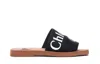 Chloé Black Woody Sandals In Black