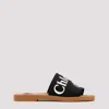 Chloé Woody Flat Logo Ribbon Slide Sandals