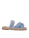 Chloé Kids Logo Espadrille Sandals In Blue