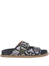 Chloé Rebecca Slide Blue Size 7 100% Calf-skin Leather In Denim Blue