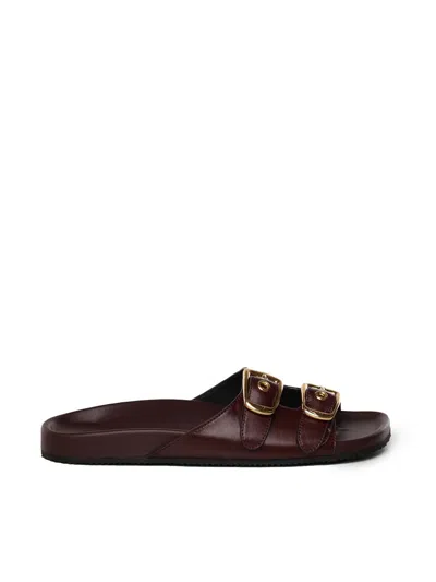 Chloé Polly Double Strap Slide Sandal In Brown