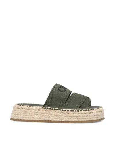 Chloé Mila Espadrille Sandals In Sweet Khaki