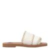 Chloé Beige Woody Sandals In White