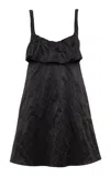 Chloé Satin Crinkle Mini Dress In Black