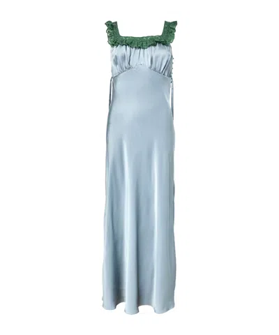 Chloé Satin Maxi Dress In Multi