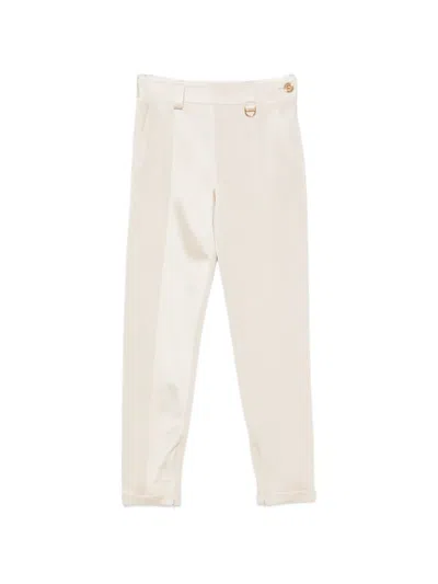 Chloé Satin-finish D-ring Trousers In Neutral