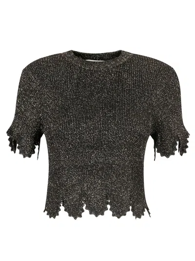 Chloé Scallop Crop Top In Black