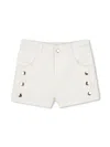 Chloé Scallop-edge Denim Shorts In 白色