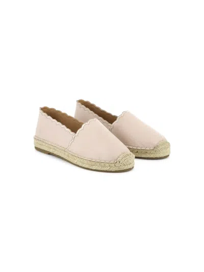 Chloé Kids' Scallop-edge Espadrilles In Pink