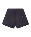 Chloé Scallop-edge Linen Shorts In Black