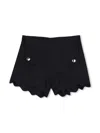 Chloé Scallop-edge Linen Shorts In Blue