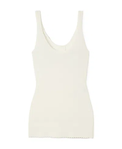 Chloé Scallop-hem Sleeveless Knitted Top In White