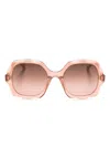 Chloé Scallop Round-frame Sunglasses In Pink