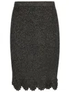 Chloé Fitted Black Skirt With Scalloped Hem In Black