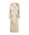 Chloé Scallop-trim Belted Trench Coat In Nude