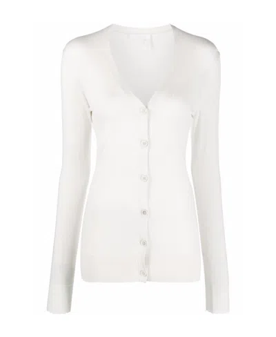 Chloé Scallop-cuff Wool Cardigan In Yellow