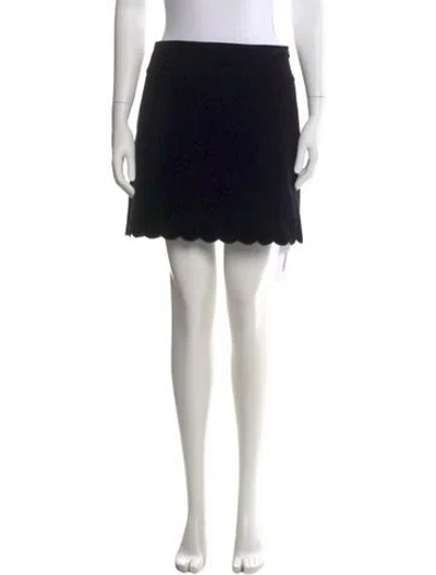 Pre-owned Chloé Scalloped Accent Mini Skirt W/ Tags In Blue