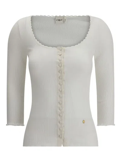 Chloé Women Cotton Cardigan With Button Fastening In Multi
