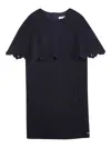 Chloé Scalloped Cape Dress In Black