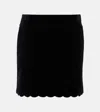 Chloé Velvet Scallop-rimmed Mini Skirt In Black