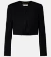 Chloé Scalloped Cropped Cotton Velvet Jacket In Black