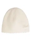 Chloé Scalloped-edge Knitted Beanie Set In Neutral