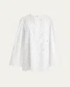 Chloé Scalloped Eyelet-embroidered Mini Shift Dress In White