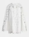 Chloé Scalloped Eyelet-embroidered Mini Shift Dress In White