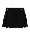 Chloé Scalloped-hem Floral-embroidered Skirt In Black