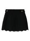 Chloé Scalloped-hem Floral-embroidered Skirt In Blue