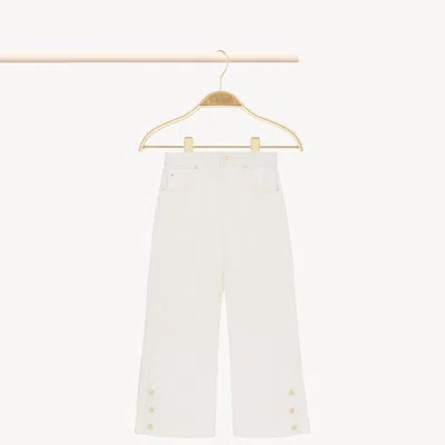 Chloé Scalloped Jeans White Size 5 100% Cotton