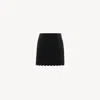 Chloé Velvet Scallop-rimmed Mini Skirt In Black