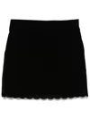 Chloé Velvet Scallop-rimmed Mini Skirt In Black