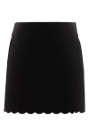 Chloé Velvet Scallop-rimmed Mini Skirt In Black