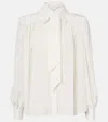Chloé Scarf-detail Silk Crêpe De Chine Blouse In White