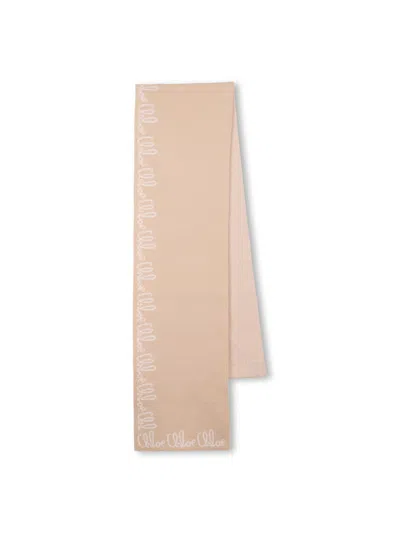 Chloé Scarf With Logo In Neutral