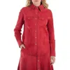 Chloé Chloe Scarlet Red Suede Long-sleeve Shirt In Red