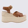 Chloé Open Toe Platform Sole Strappy Espadrilles In Red