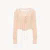 Chloé Scoop-neck Cropped Top In Silk Georgette & Lace In Pink
