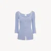 Chloé Cardigan Ajusté Échancré En Coton In Blue