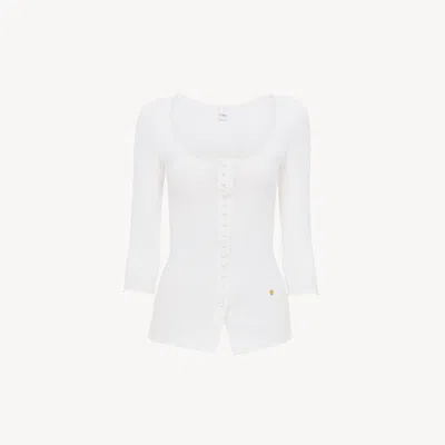 Chloé Cardigan Ajusté Échancré En Coton In White