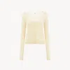 Chloé Cardigan Ajusté À Encolure Arrondie En Maille De Laine Extrafine Femme Laiton Doré Taille M 100% Lai In Golden Brass