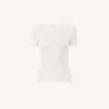 Chloé Scoop-neck Fitted Top In A Wool Knit & Lace White Size S 100% Wool