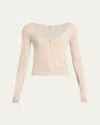 Chloé Scoop-neck Fitted Wool Cardigan In Sorbet Yellow