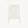Chloé Scoop-neck Henley Shirt In Cotton Jersey In White