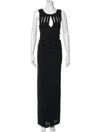 Pre-owned Chloé Scoop Neck Long Dress In Black