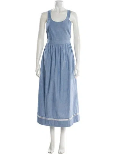 Pre-owned Chloé Scoop Neck Long Dress W/ Tags In Blue