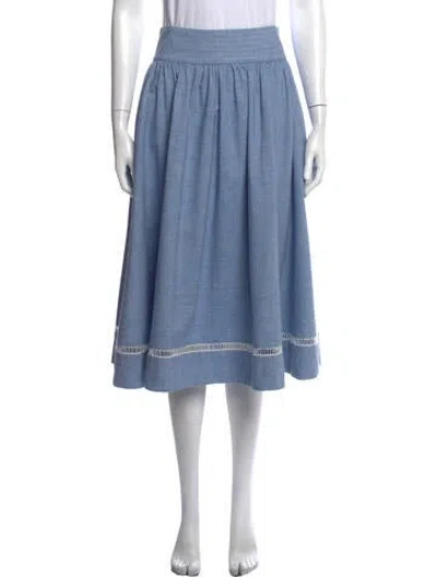 Pre-owned Chloé Scoop Neck Midi Length Dress In Blue