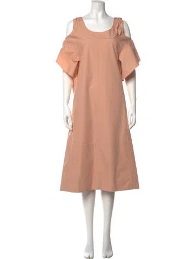Pre-owned Chloé Scoop Neck Midi Length Dress In Neutral