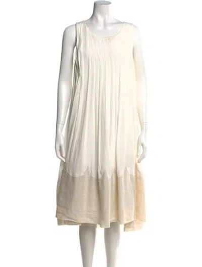 Pre-owned Chloé Scoop Neck Midi Length Dress In Neutrals